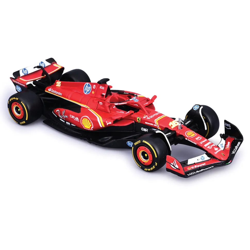 Ferrari Iveco Cab F1 Transporter & + 1 SFR SF23 F1 Car - Leclerc #16 1:43 Scale Diecast Replica Model by Bburago