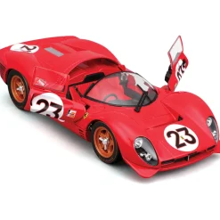 1967 Ferrari 330 P4 Daytona Diecast Model Kit - Red #23 1:24 Scale Diecast Model Kit by Bburago