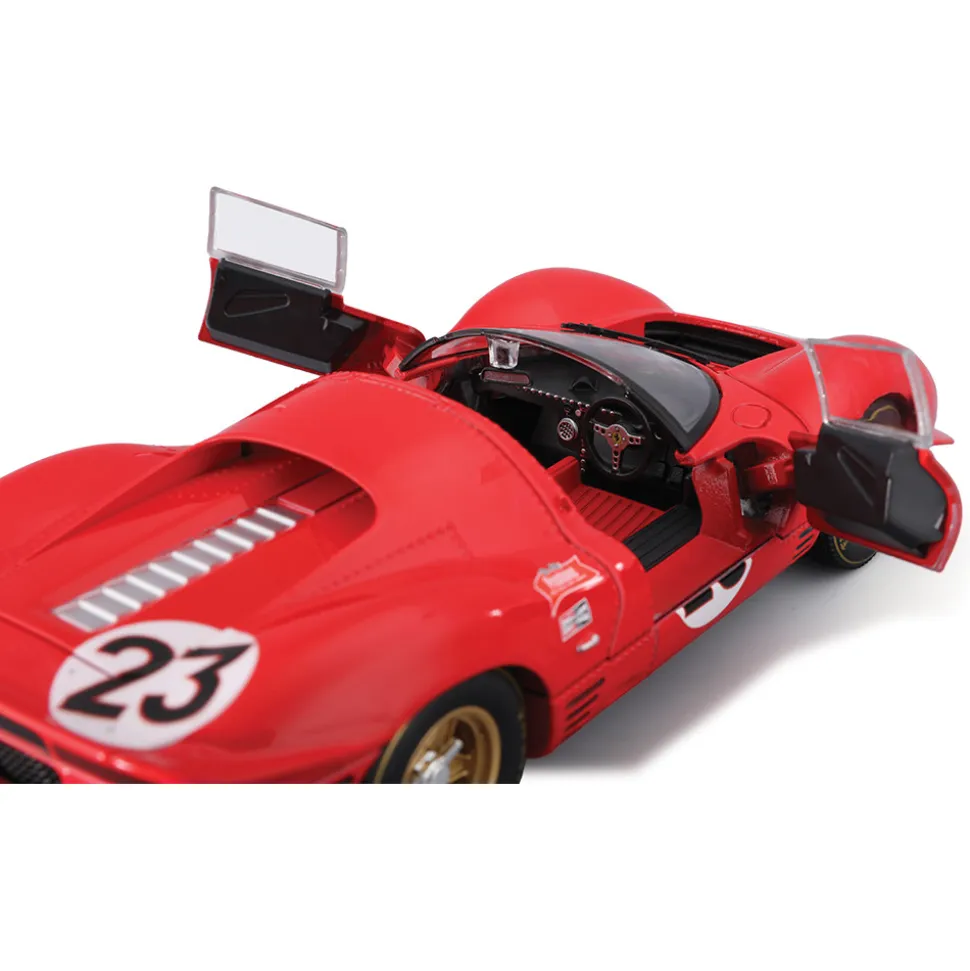 1967 Ferrari 330 P4 Daytona - Red #23 1:24 Scale Diecast Model Car by Bburago