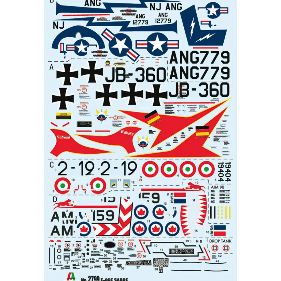 F-86E Sabre 1/48 Kit 1:48 Scale Plastic Model Kit by Italeri