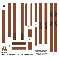 F-16 Falcon Cockpit 1/12 Kit 1:12 Scale Plastic Model Kit by Italeri