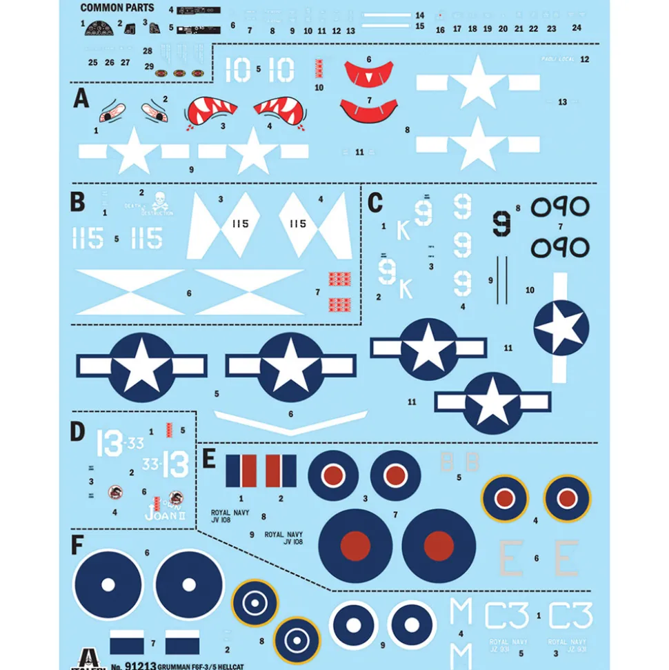 F6F-3/5 Hellcat 1/72 Kit 1:72 scale Plastic by Italeri
