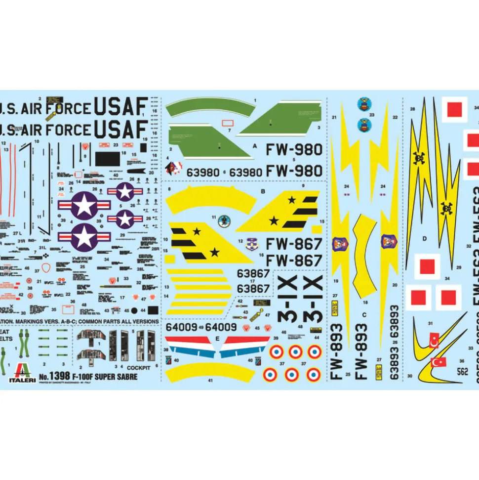 F-100F Super Sabre 1/72 Kit 1:72 scale Plastic by Italeri