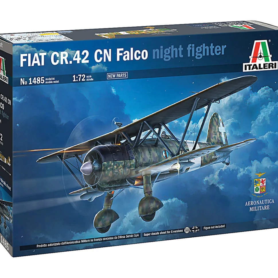 FIAT CR.42 CN “Falco” Night Fighter 1/72 Kit Italeri (1485) 1:72 scale Plastic by Italeri