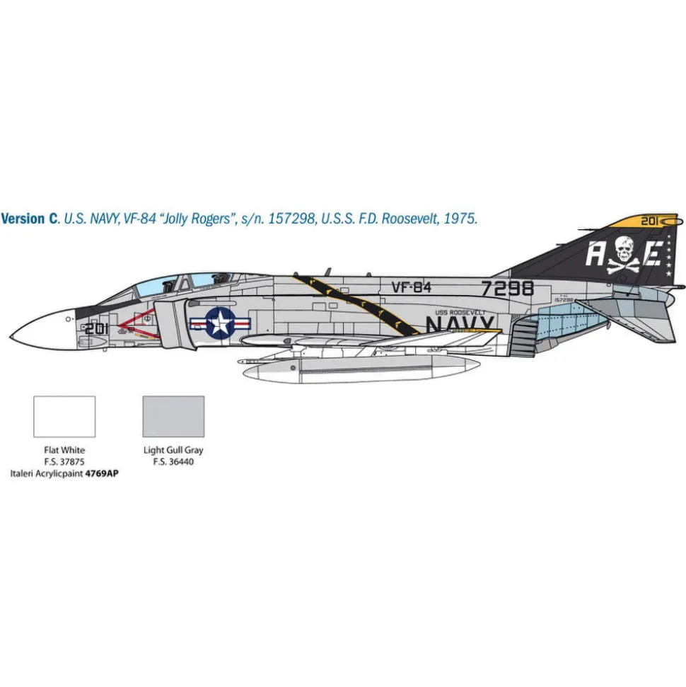 F-4J Phantom II 1/48 Kit 1:48 Scale Plastic Model Kit by Italeri