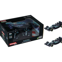 F1 Mercedes-AMG PETRONAS Formula One Team #63 Russel & #12 Antonelli Pull & Speed Twinpack 1:43 Scale Plastic Model Car by Carrera