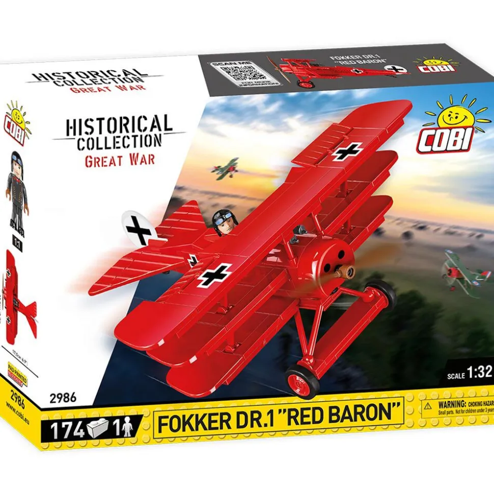 Fokker DR. 1 Red Baron Building Brick Set 1:32 Scale by Cobi Toys
