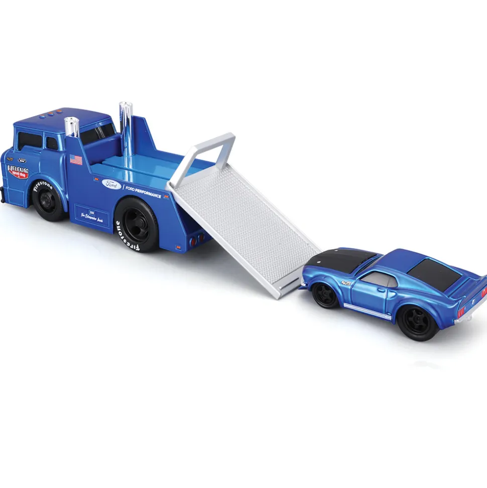 1966 Ford C600 Flatbed & 1969 Mustang GT - Muscle Transports 1:64 Scale by Muscle Machines
