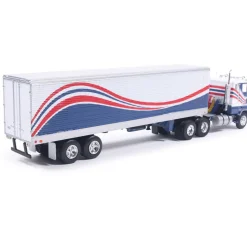 1976 Ford CL 9000 - Red/White/Blue & Vintage Trailer 1:64 Scale Diecast Model Truck by IXO Models