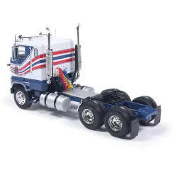 1976 Ford CL 9000 - Red/White/Blue & Vintage Trailer 1:64 Scale Diecast Model Truck by IXO Models