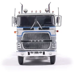Ford COE 9000 - Blue And Silver 1:64 Scale Diecast Model Truck by IXO Models