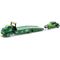 1956 Ford COE Ramp Truck & 1932 Ford Deuce Coupe - Sprite 1:64 Scale Diecast Model Truck by M2 Machines
