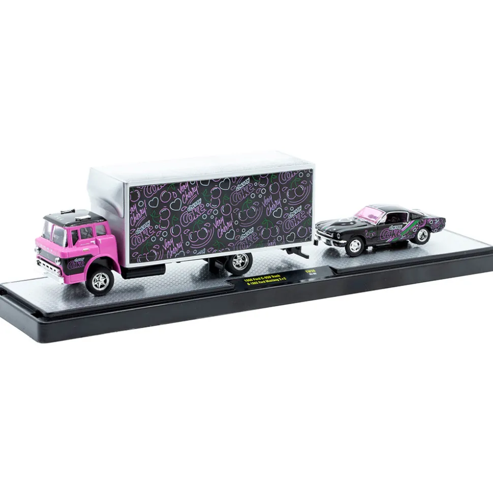 1966 Ford C-950 Truck & 1965 Ford Mustang 2+2 1:64 Scale Diecast Model Truck by M2 Machines
