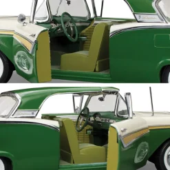 1957 Ford Fairlane 500 Skyliner - Cumberland Green/Colonial White 1:18 Scale Diecast Model Car by Sunstar