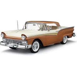 1957 Ford Fairlane 500 Skyliner - Doeskin Tan/Colonial White 1:18 Scale Diecast Model Car by Sunstar