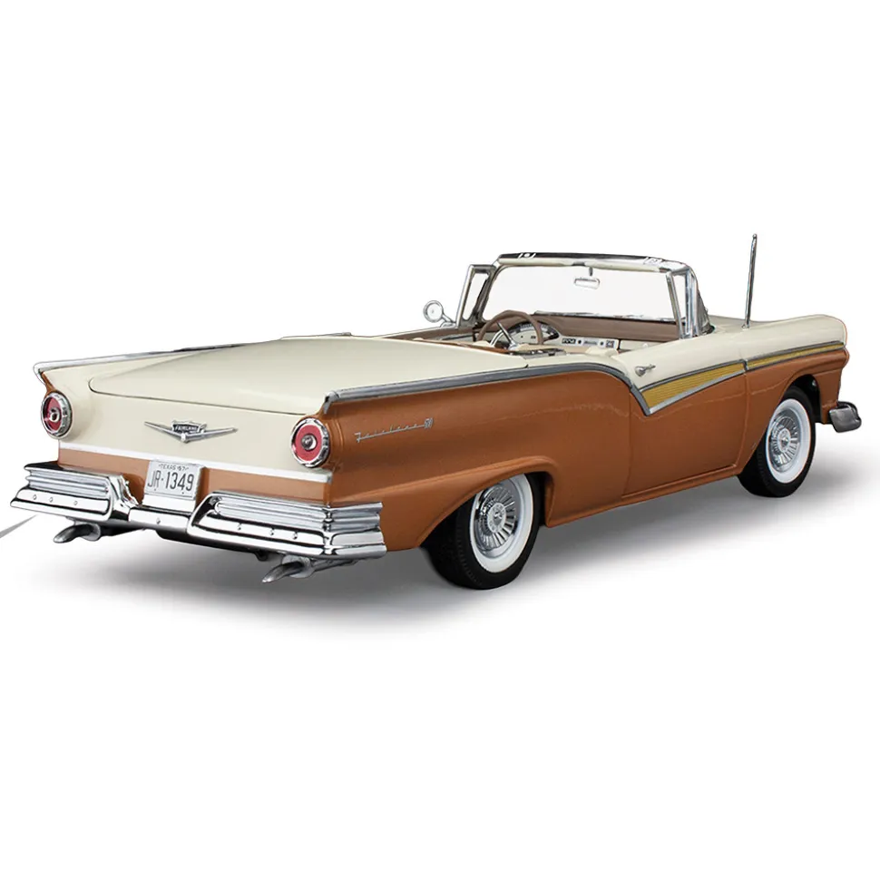 1957 Ford Fairlane 500 Skyliner - Doeskin Tan/Colonial White 1:18 Scale Diecast Model Car by Sunstar
