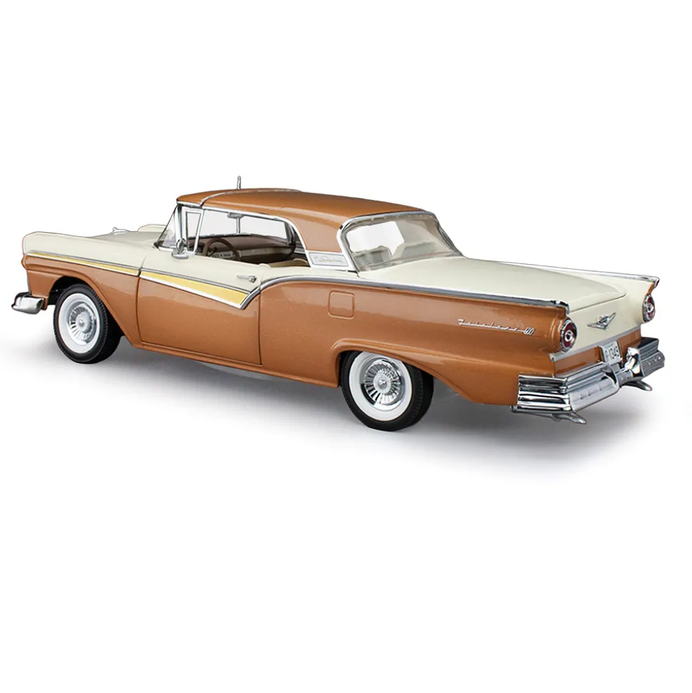 1957 Ford Fairlane 500 Skyliner - Doeskin Tan/Colonial White 1:18 Scale Diecast Model Car by Sunstar