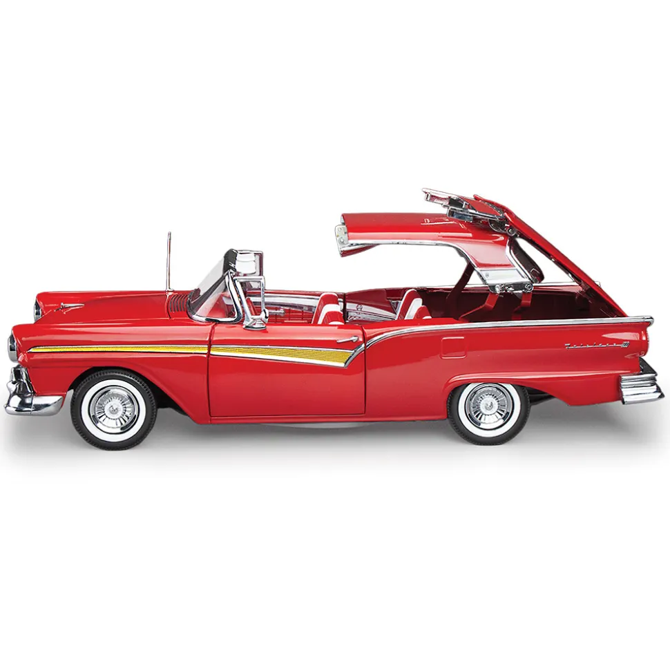 1957 Ford Fairlane 500 Skyliner-Flame Red 1:18 Scale Diecast Model Car by Sunstar