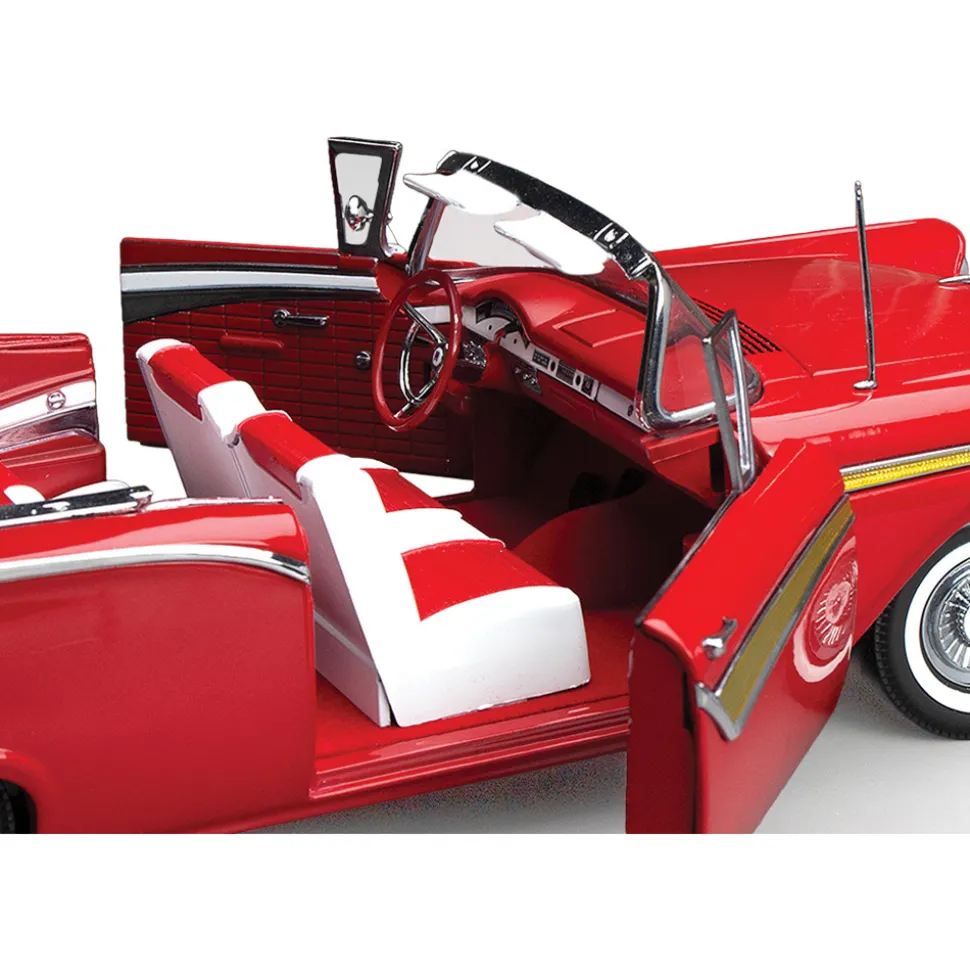 1957 Ford Fairlane 500 Skyliner-Flame Red 1:18 Scale Diecast Model Car by Sunstar