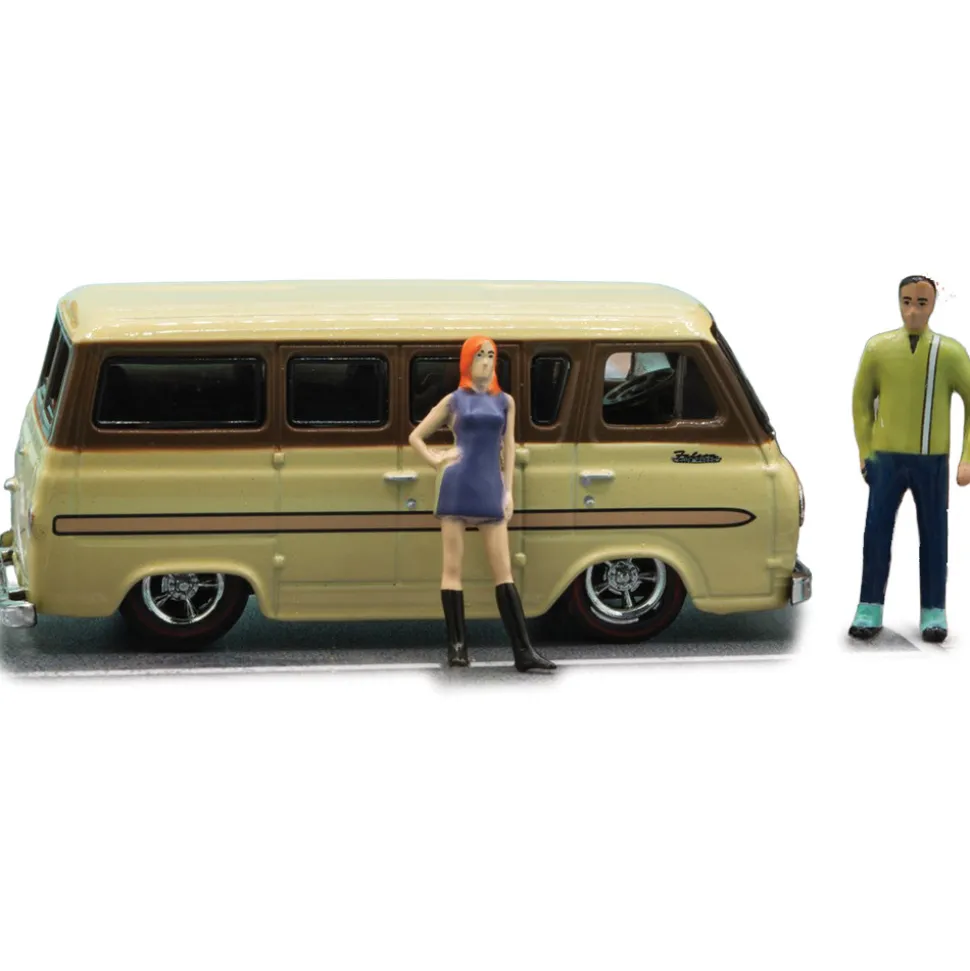 1965 Ford Falcon Club Wagon "The Daily Grind" - Diorama 1:64 Scale Diecast Model Truck by M2 Machines