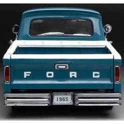 1965 Ford F-100 Custom Cab Pickup - Blue & White 1:18 Scale Diecast Model Truck by Sunstar