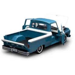 1965 Ford F-100 Custom Cab Pickup - Blue & White 1:18 Scale Diecast Model Truck by Sunstar