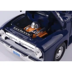 1956 Ford F-100 Pickup - Dark Blue 1:24 Scale Diecast Model Truck by Motormax