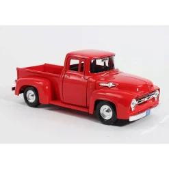 1956 Ford F-100 Pickup - Red 1:24 Scale 1:24 Scale Diecast Model Truck by Motormax