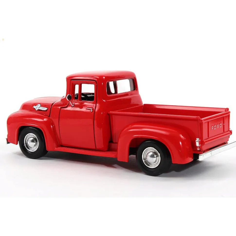 1956 Ford F-100 Pickup - Red 1:24 Scale 1:24 Scale Diecast Model Truck by Motormax