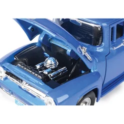 1956 Ford F-100 Pickup - Royal Blue 1:24 Scale Diecast Model Truck by Motormax
