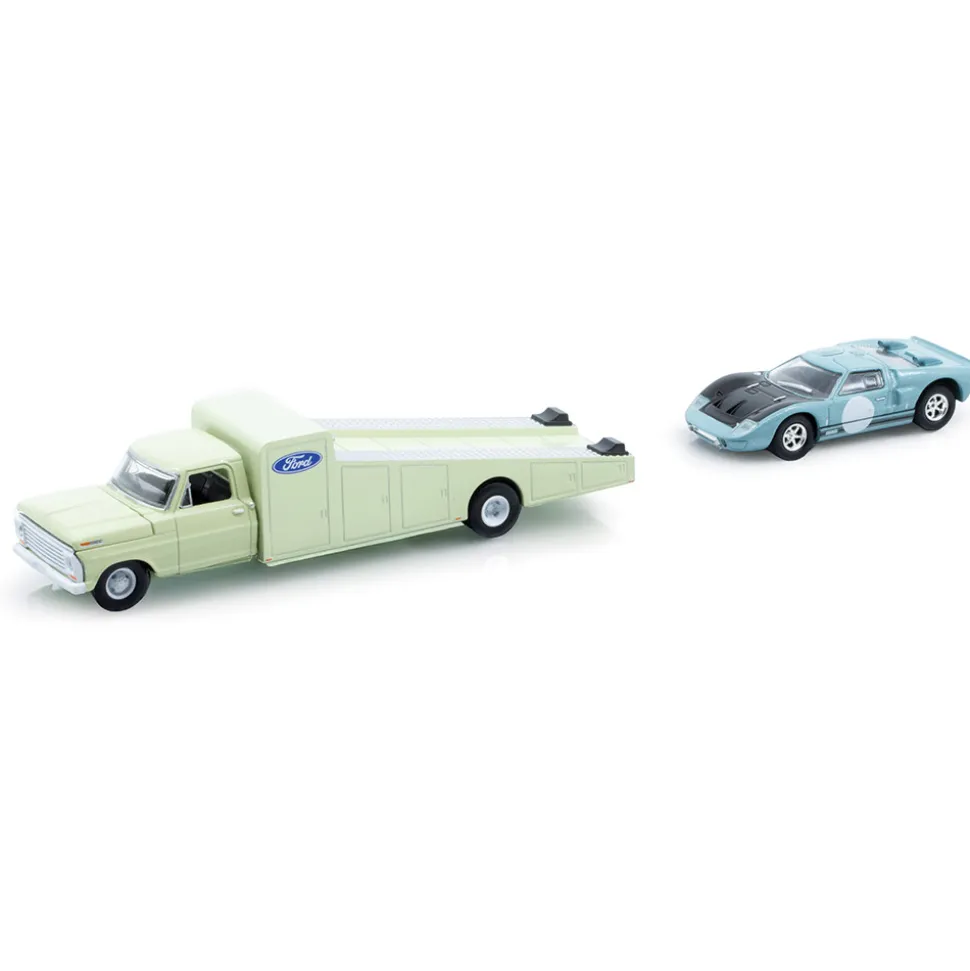1969 Ford F-350 Ramp Truck & 1966 Ford GT40 MK2 1:64 Scale Diecast Model Truck by M2 Machines