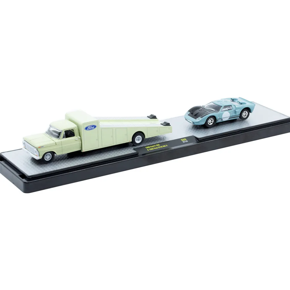 1969 Ford F-350 Ramp Truck & 1966 Ford GT40 MK2 1:64 Scale Diecast Model Truck by M2 Machines