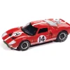 1965 Ford GT40 #14 - Red w/White Stripes 1:64 Scale Diecast Model Car by Auto World
