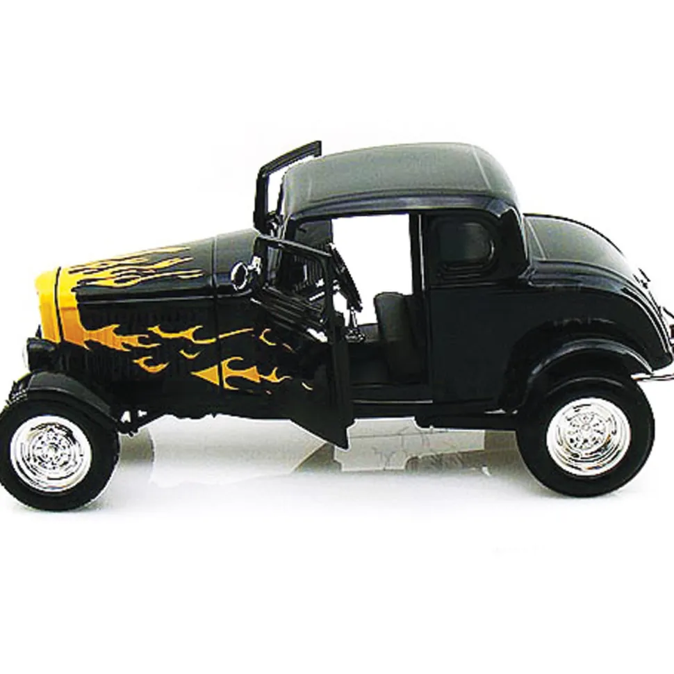 1932 Ford Hot Rod - Black Flames 1:18 Scale Diecast Model by Motormax