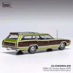 1972 Ford LTD Country Squire - Metallic Green Woodgrain Style Panel 1:43 Scale Diecast Model Car by IXO Models