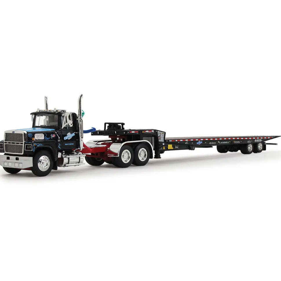 Ford LTL 9000 Day Cab & Landoll 440B-50CA Traveling Axle Trailer - Cappello Transport 1:64 Scale Diecast Model Truck by Diecast Promotions