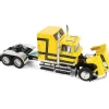 Ford LTL 9000 with 60" Aerodyne Sleeper & 53' Wilson Roadbrute Flatbed Trailer with Covered Wagon 1:64 Scale Diecast Model Truck by Diecast Promotions