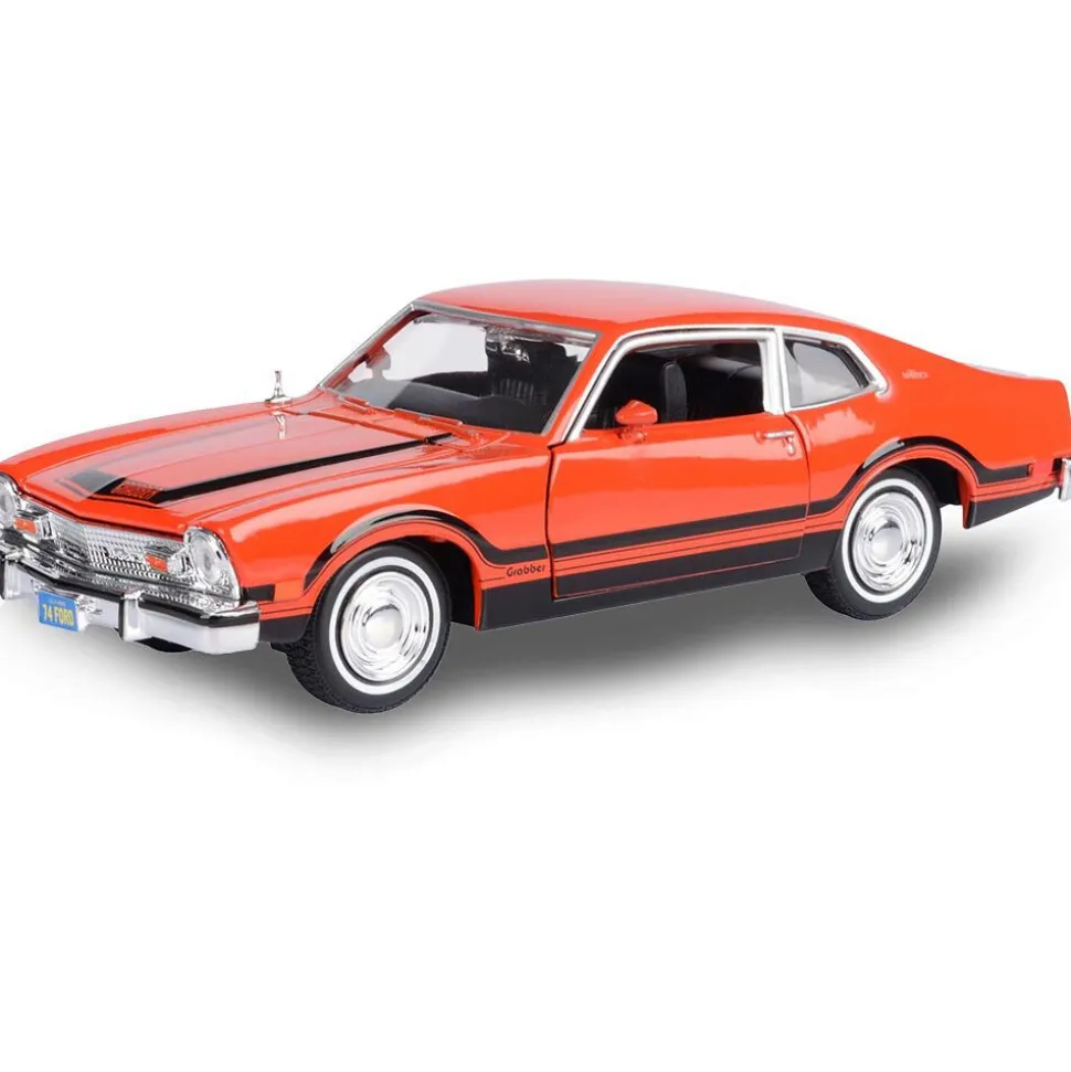 1974 Ford Maverick Grabber - Orange & Black 1:24 Scale Diecast Model Car by Motormax