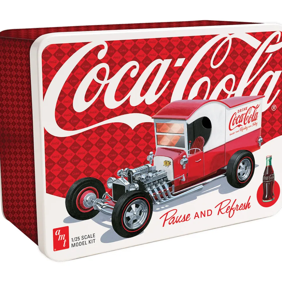 1925 Ford Model T Panel w/Tin Packaging Coca-Cola 1:25 Scale Plastic Model Kit by AMT