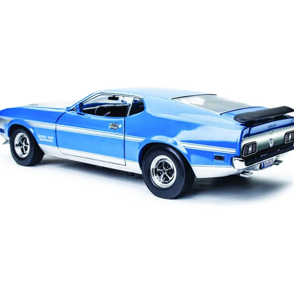 1971 Ford Mustang BOSS 351 - Grabber Blue 1:18 Scale Diecast Model Car by Sunstar