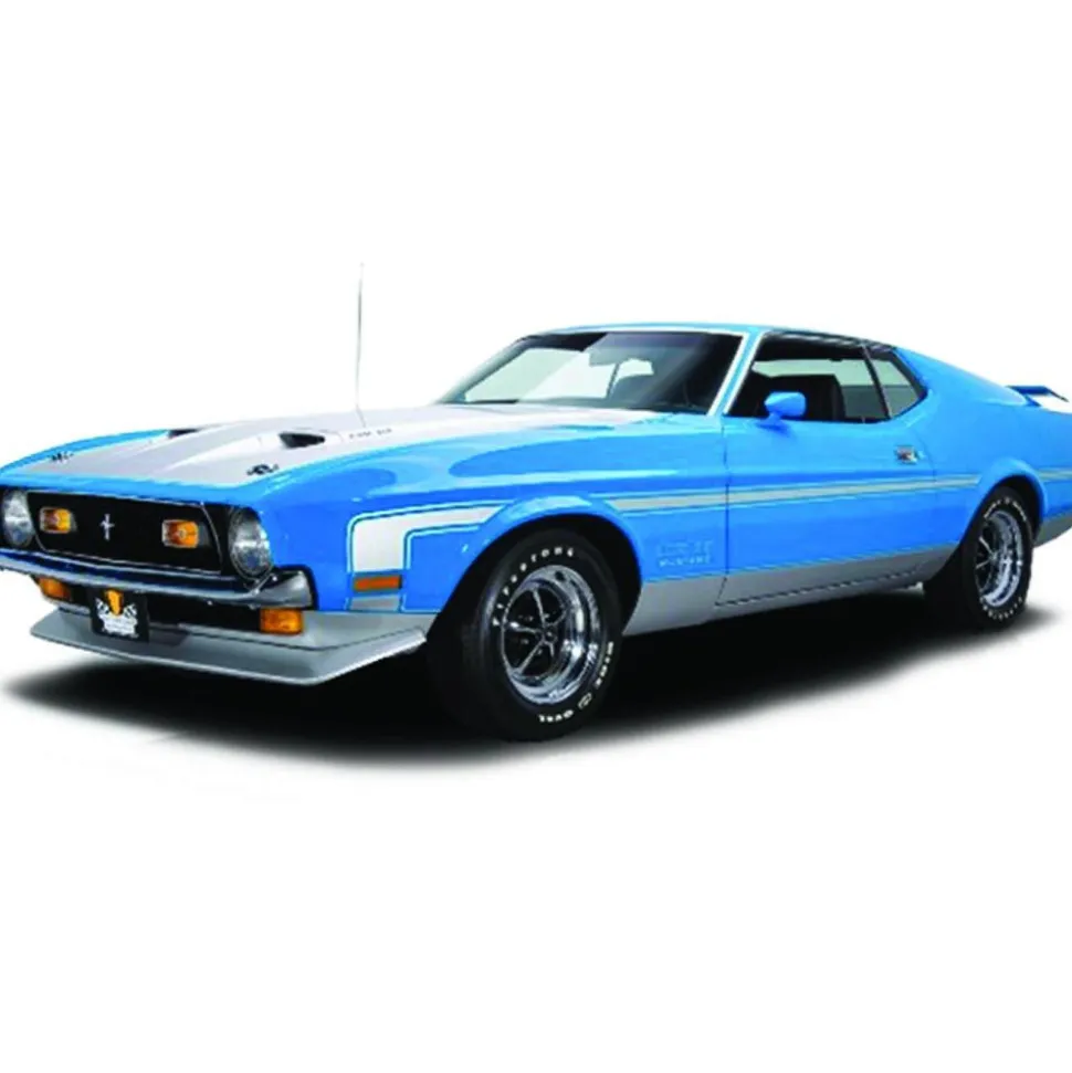 1971 Ford Mustang BOSS 351 - Grabber Blue 1:18 Scale Diecast Model Car by Sunstar