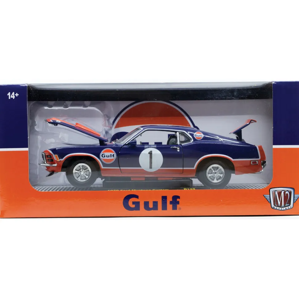 1970 Ford Mustang Custom - GULF Edition B 1:24 Scale Diecast Model Car by M2 Machines