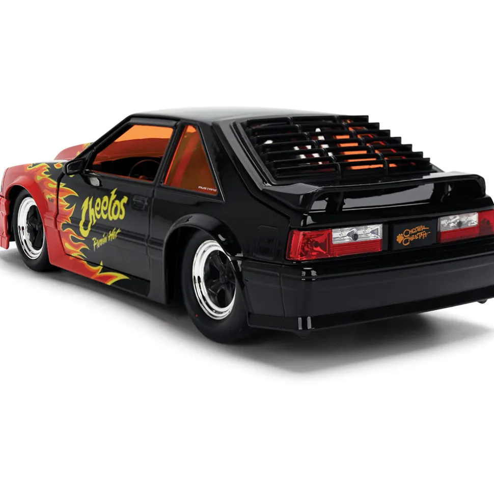 1989 Ford Mustang GT w/Chester Cheetah - Flaming Hot Cheetos 1:24 Scale Diecast Model Car by Jada Toys
