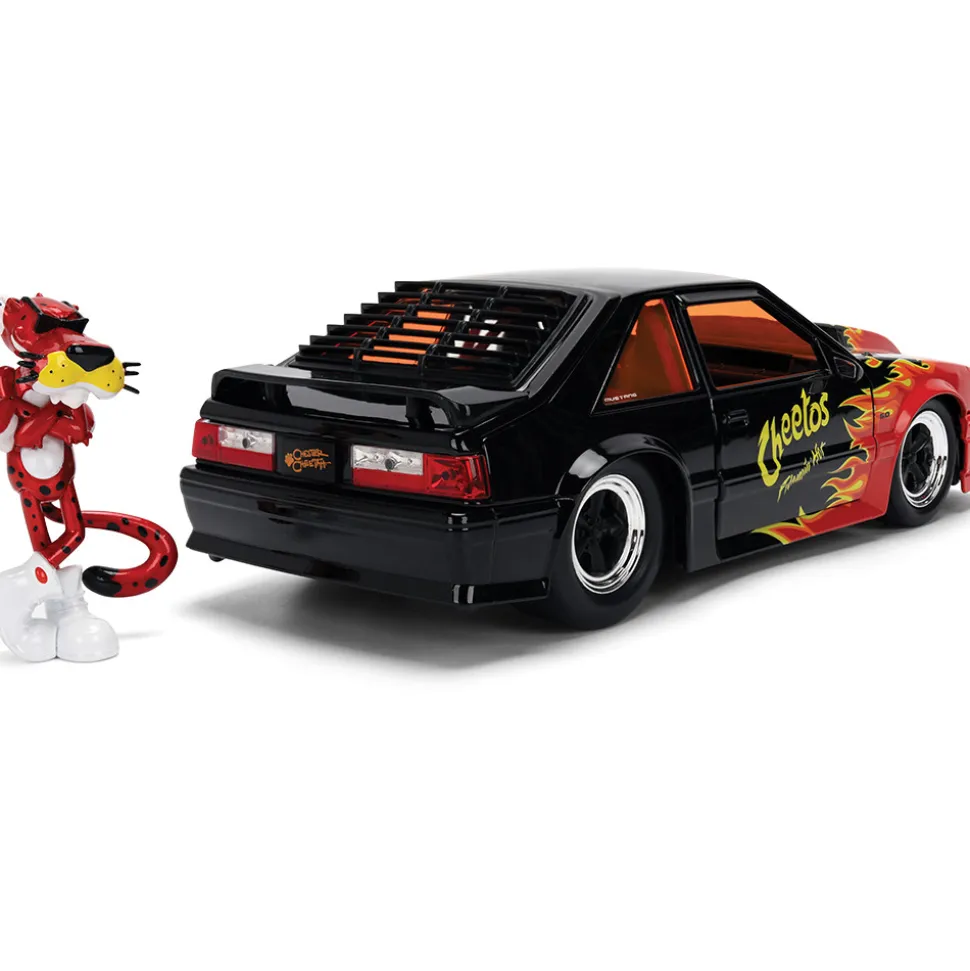 1989 Ford Mustang GT w/Chester Cheetah - Flaming Hot Cheetos 1:24 Scale Diecast Model Car by Jada Toys