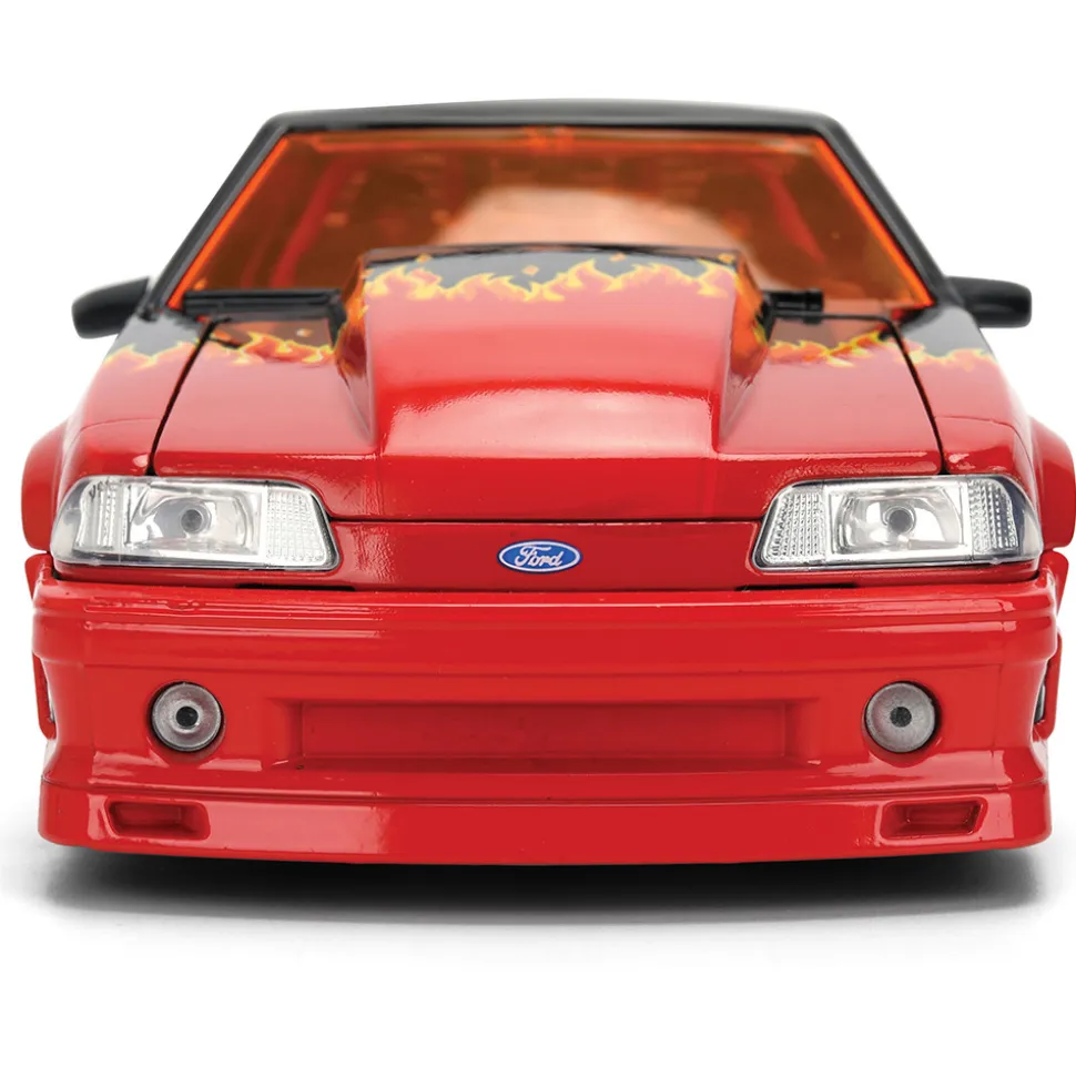1989 Ford Mustang GT w/Chester Cheetah - Flaming Hot Cheetos 1:24 Scale Diecast Model Car by Jada Toys