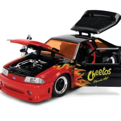 1989 Ford Mustang GT w/Chester Cheetah - Flaming Hot Cheetos 1:24 Scale Diecast Model Car by Jada Toys