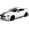 2018 Ford Mustang GT - White w/ Black stripes 1:24 Scale Diecast Model Car by Motormax