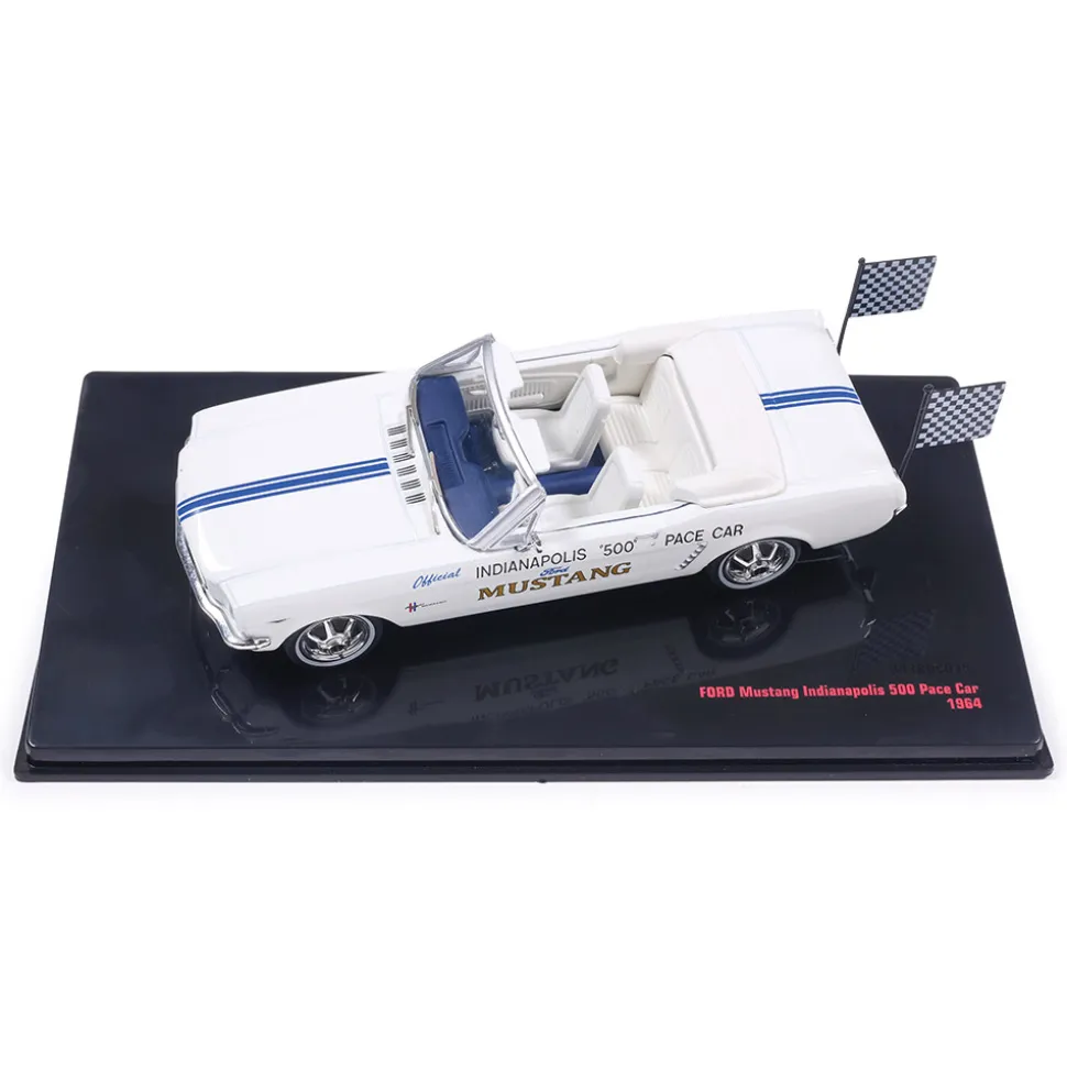 1964 1/2 Ford Mustang Indianapolis 500 Pace Car - White 1:43 Scale Diecast Model Car by IXO Models