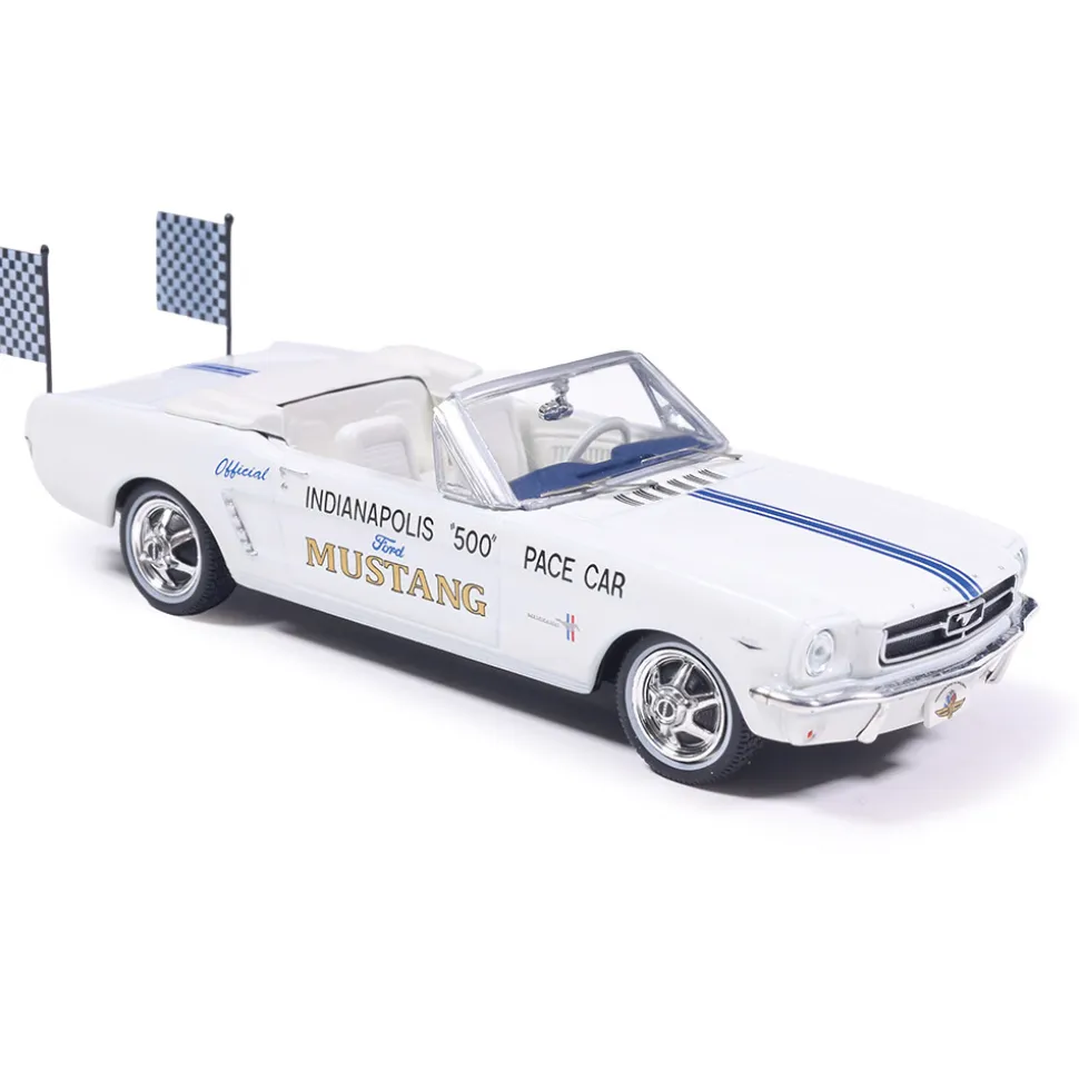 1964 1/2 Ford Mustang Indianapolis 500 Pace Car - White 1:43 Scale Diecast Model Car by IXO Models