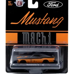 1970 Ford Mustang Mach 1 428 - Orange & Black 1:64 Scale Diecast Model Car by M2 Machines